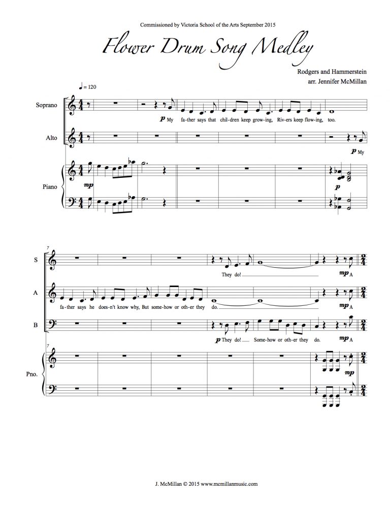 Flower Drum Song Medley (SSAB) McMillan Music